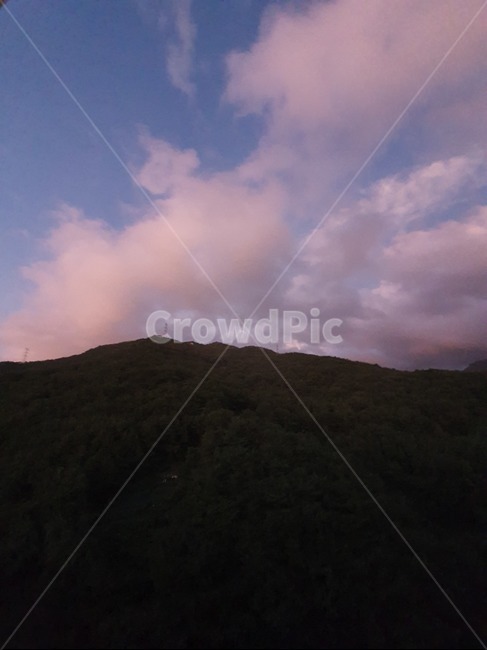 하늘,자연,산,구름,노을