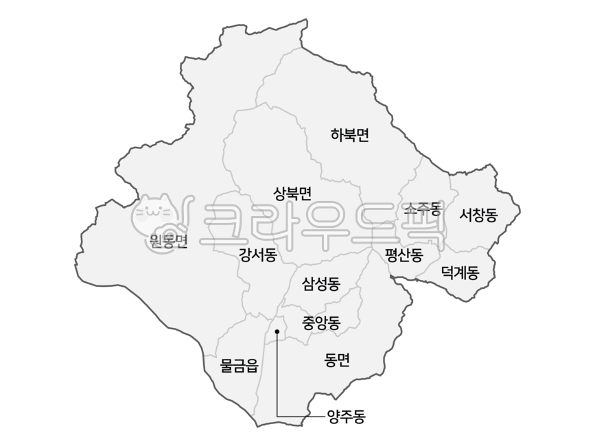 Yangsan City,Gyeongnam,parasol,Yangsan City Administrative Map,administrative guidance,map,Yangsan City Map,Map of Yangsansi