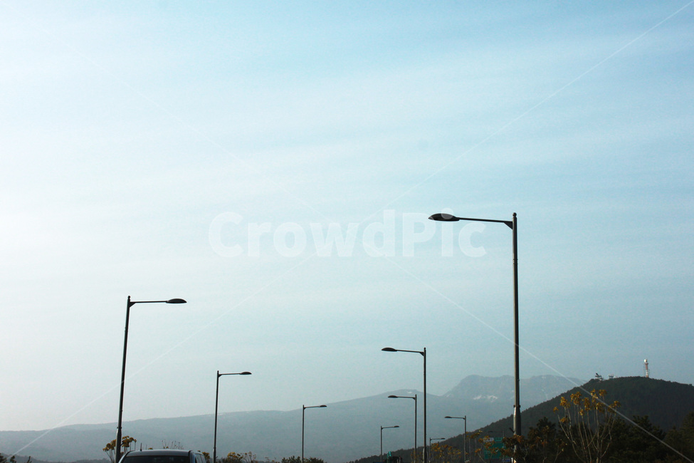 하늘,가로등,도로,산,길,경치,sky,streetlamp,streetlight,road,mountain,view