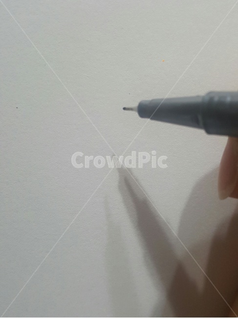펜,백지,라이너,그림자,필기,메모