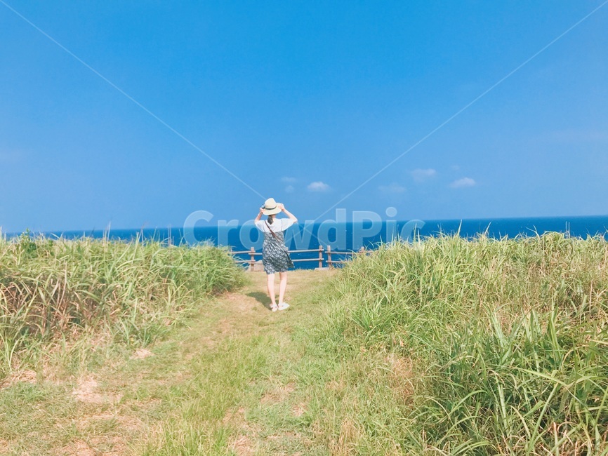 여름,푸른하늘,제주도,바다,푸릇,사람,인물,인간,human,person,여성,여자,woman,female,lady,여행,휴가,traveling,vacation,trip