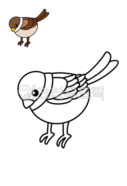 참새,캐릭터,동물,일러스트,색칠,도안,어린이,유아미술,그림,크레파스,그림놀이,색칠공부,초등미술