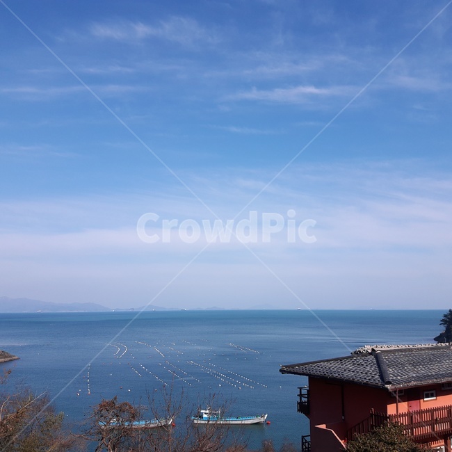 바다,풍경,여수,하늘,배,blue,sky,구름,경치,yeosu,자연,풍경,nature,landscape,building,건물
