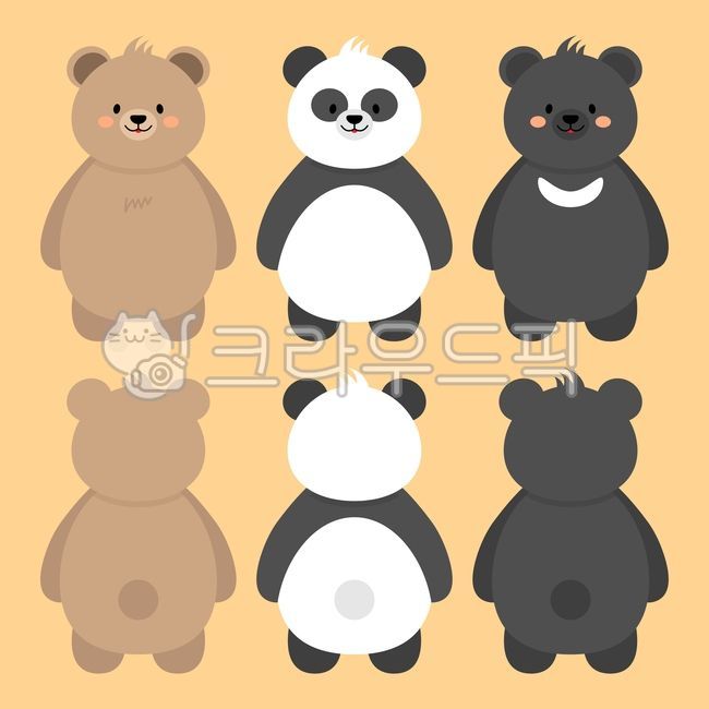 Asiatic black bear,doll,tail,back,graphics,cute,Panda,animal,bear,brown bear,illustration,vector,graphic,toy