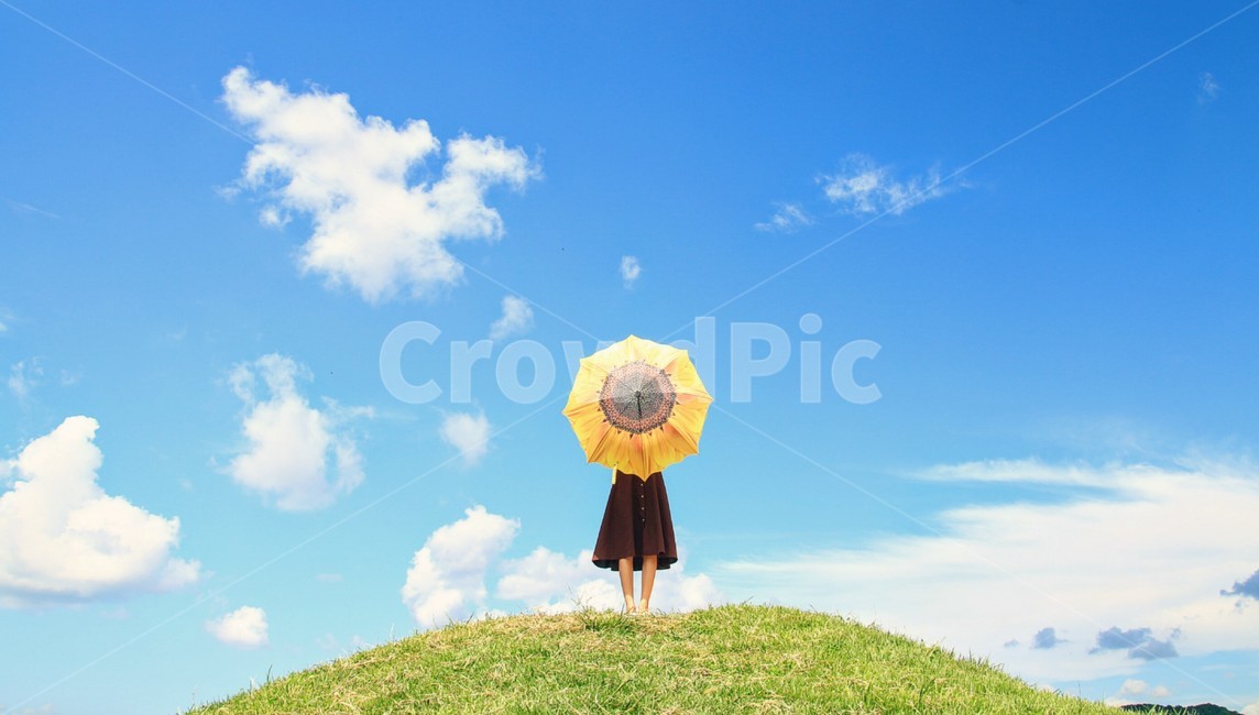 하늘,구름,우산,사람,bluesky,봄,계절,spring,season,사람,인물,인간,human,person,감성,sensible,feeling