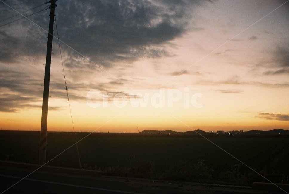 대천,야경,풍경,하늘,필름,필카,감성,시골,구름,노을,해,자연,풍경,nature,landscape