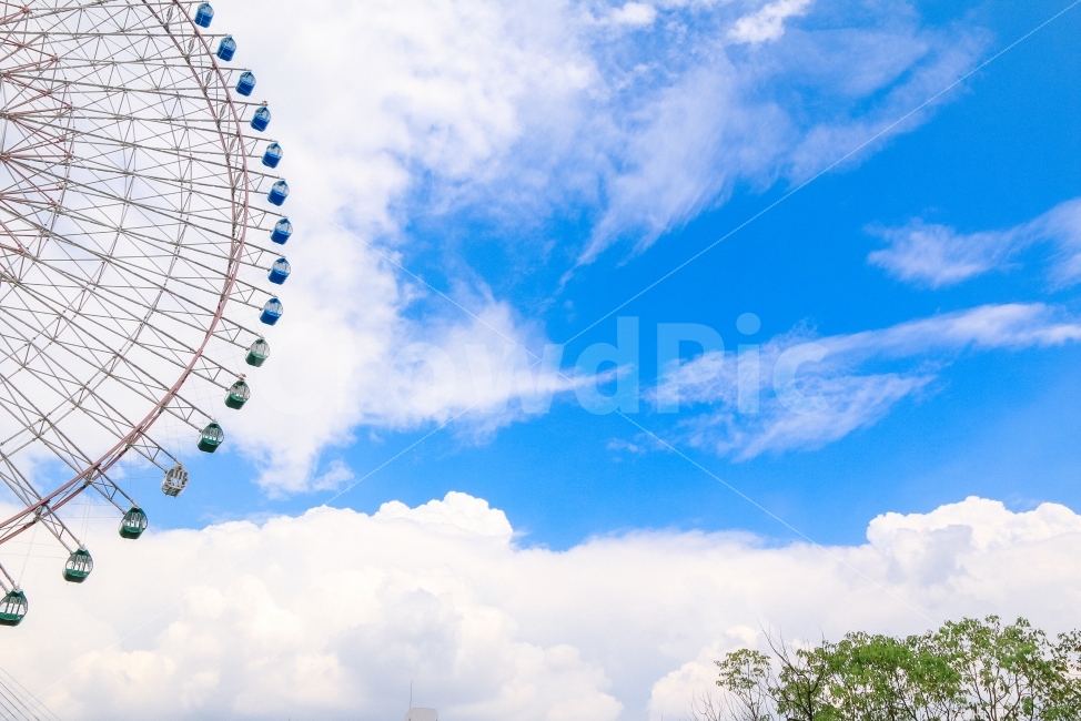 파란하늘,구름,관람차,감성,색상,하늘,일본,japan,bluesky,sky,cloud,감성,sensible,feeling,놀이공원,놀이동산,놀이터,amusement park,playground