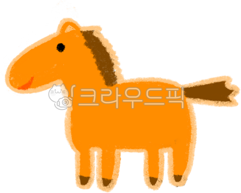제주,제주도,jeju,제주도스티커,스티커,아이콘,제주도그림,말,조랑말,동물,색연필그림,색연필화