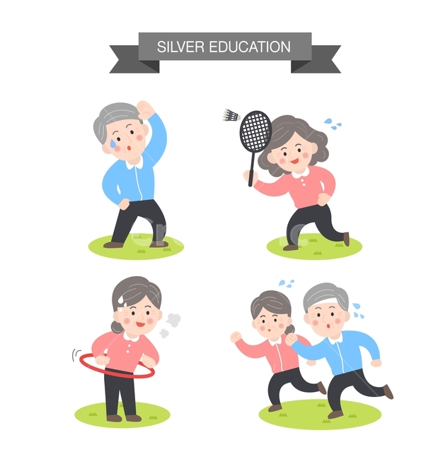 study,work out,education,Silver generation,Badminton,senior,old man,character,silver industry,grandma,old age,hula hoop,grandfather,silver