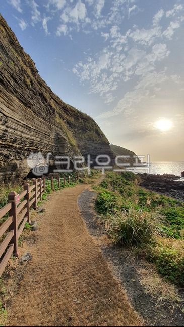 제주도,암층,수월봉,파노라마,해안도로,해안,해안가,화강암,현무암,자연,낭떠러지,흙길,자갈