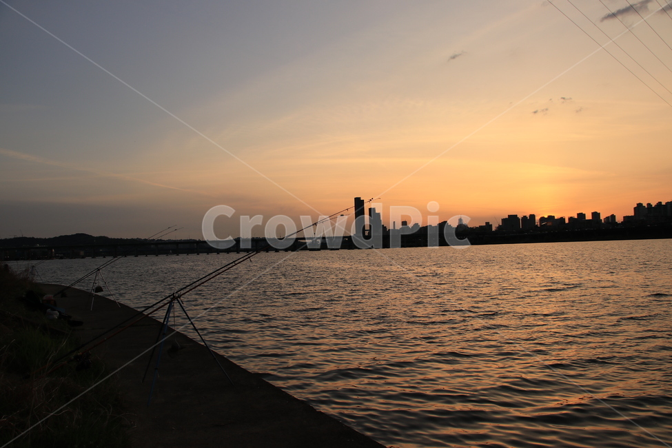 한강,낚시,일몰,낙조,노을,hanliver,fishing,sunset