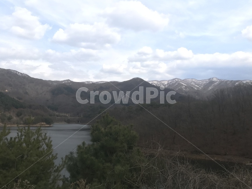 산,숲,강,고요,자연,풍경