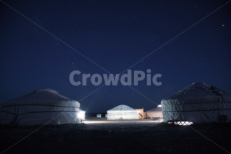 sky,Mongolia,night,clouds,stars,desert,landscape