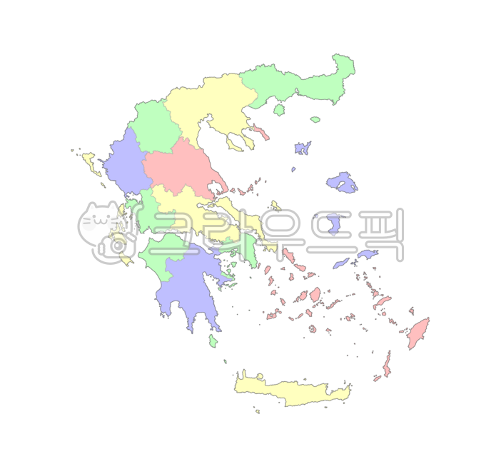 유럽,동유럽,발칸반도,그리스,아테네,아티키,스파르타,국가,지도,행정구역,행정구역지도,4색지도,파란색,노란색,빨간색,초록색,map