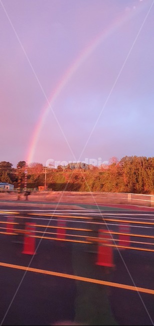 무지개,도로,road,rainbow,비온뒤