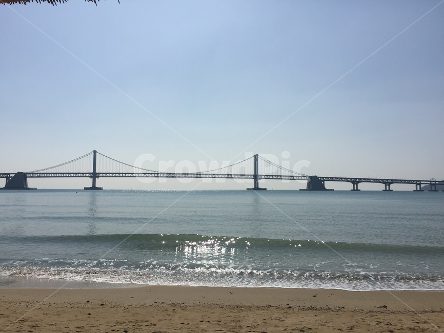 부산,광안리,광안대교,바다,파도