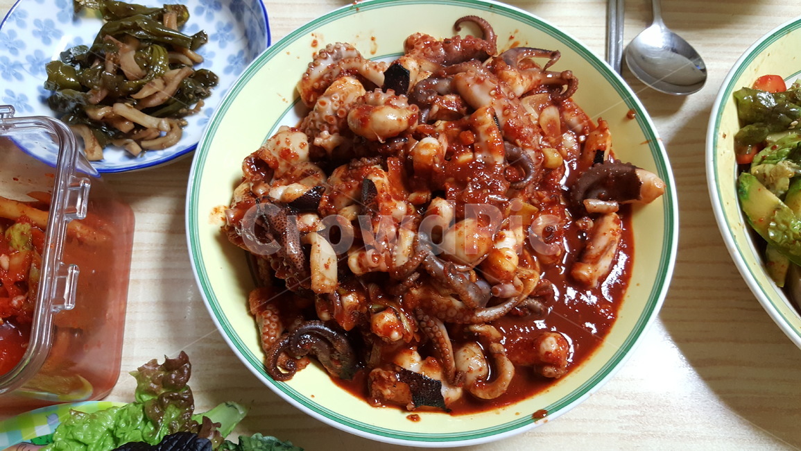 음식,매콤,쭈꾸미,요리,매운