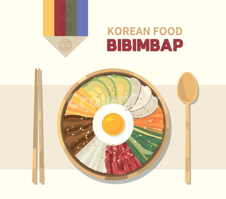 비빔밥,한국,한식,식사,양푼,수저,젓가락,숫가락,야채,밥,육회,계란후라이,점심,전주,전통음식,지역음식,일러스트,벡터,음식,한국전통,한국문화,korean traditional,korean culture,음식,식재료,요리,food,cook,meal,dishes,food reserves,한식,한국음식,한국요리,korean food,korean dishes,korean meal,korean cook,그래픽,일러스트레이션,graphic,illustration