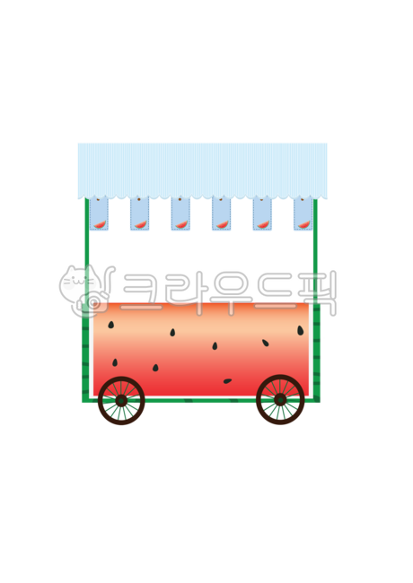 수레,하늘색,파스텔,손수레,수레일러스트,바퀴,귀여운수레,수박수레,여름바캉스,수박