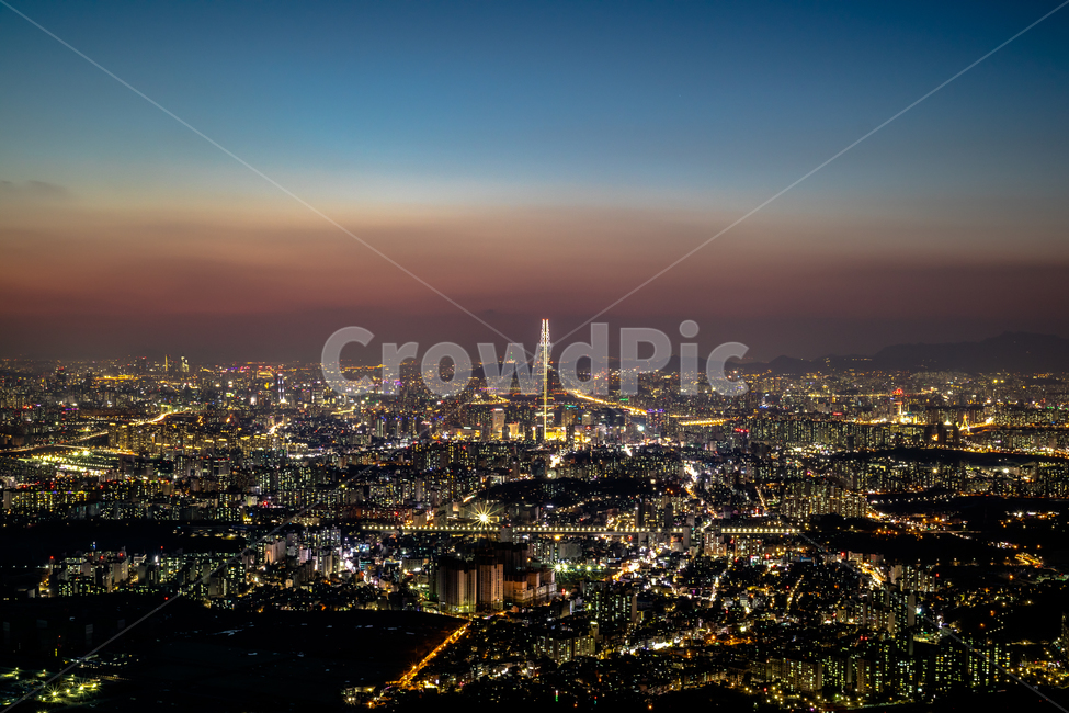night view,seoul,Magic hour,sight,Namhan Sangseong