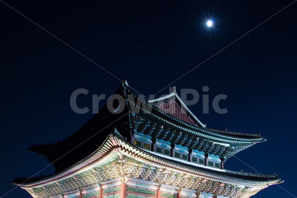 night view,seoul,Gyeongbokgung,tourism,old palace