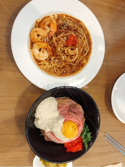 쉬림프파스타,토마토파스타,pasta,shrimp,shrimppasta,tomatopasta,food,dish,meal,로스트비프동간장마요,로스트비프동