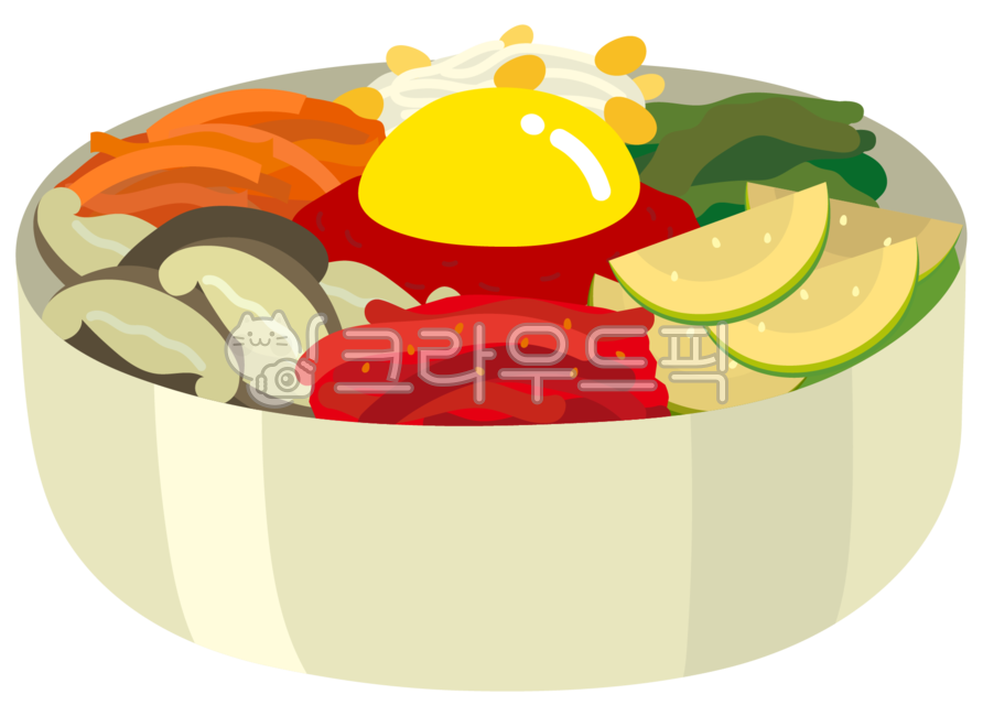 일러스트,전통,한국,전통음식,한국전통,문화,식품,한식,비빔밥,계란,호박,버섯,당근,음식,food,meal,식사