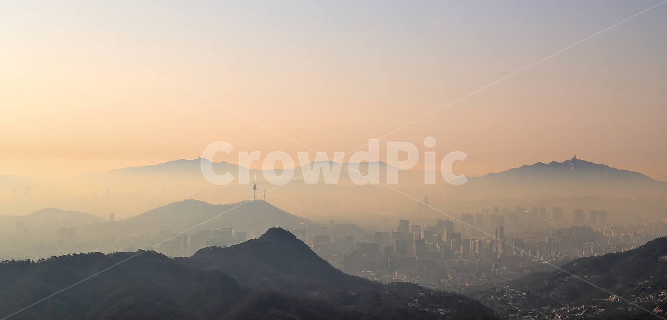 북한산,남산타워,도심,운무,아침,자연,풍경,nature,landscape