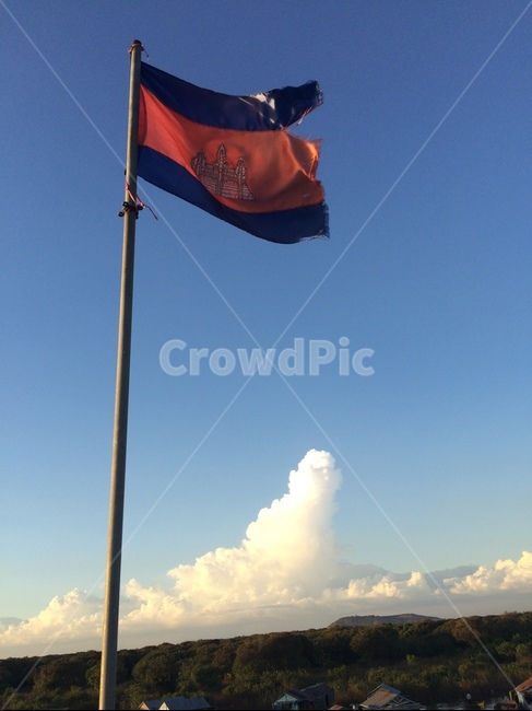 캄보디아,국기,캄보디아국기,수상공원,깃발,flag