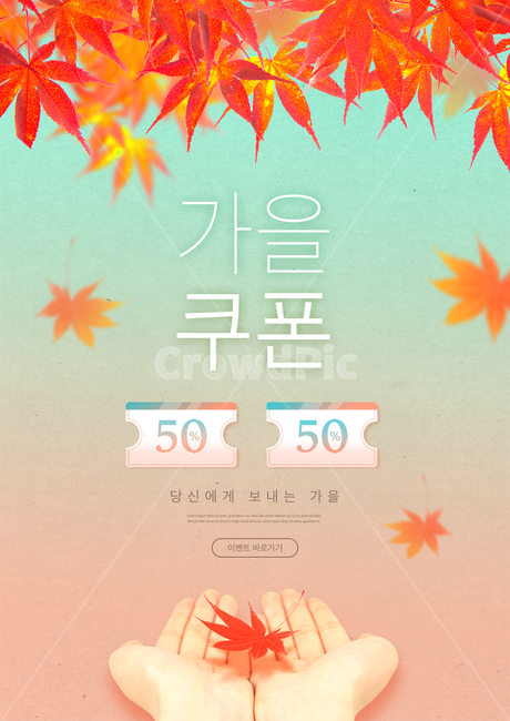 단풍,단풍잎,손,핸드모션,쿠폰,티켓,가을,시즌,이벤트,쇼핑,할인,세일,광고,포스터,편집,가을,계절,fall,autumn,season,그래픽,일러스트레이션,graphic,illustration,plant,식물,leaf,잎