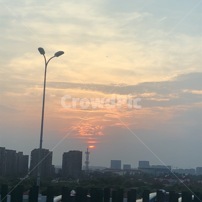 가로등,석양,노을,하늘,구름,배경