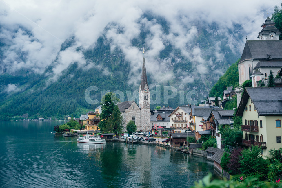 오스트리아,할슈타트,잘츠캄머구트,잘츠캄머굿,풍경,유럽,세계,해외,외국,동유럽,world,landmark,austria,europe,자연,호수,마을,도시,풍경,city,landscape,해외,외국,세계,foreign,oversea,world,세계도시풍경,해외도시풍경,외국도시풍경,world cityscape,water,물,architecture,건축물,steeple,뾰족한 탑,building,건물,spire,첨탑,tower,탑,transportation,교통,vehicle,차량,boat,보트,outdoors,옥외,waterfront,워터 프론트