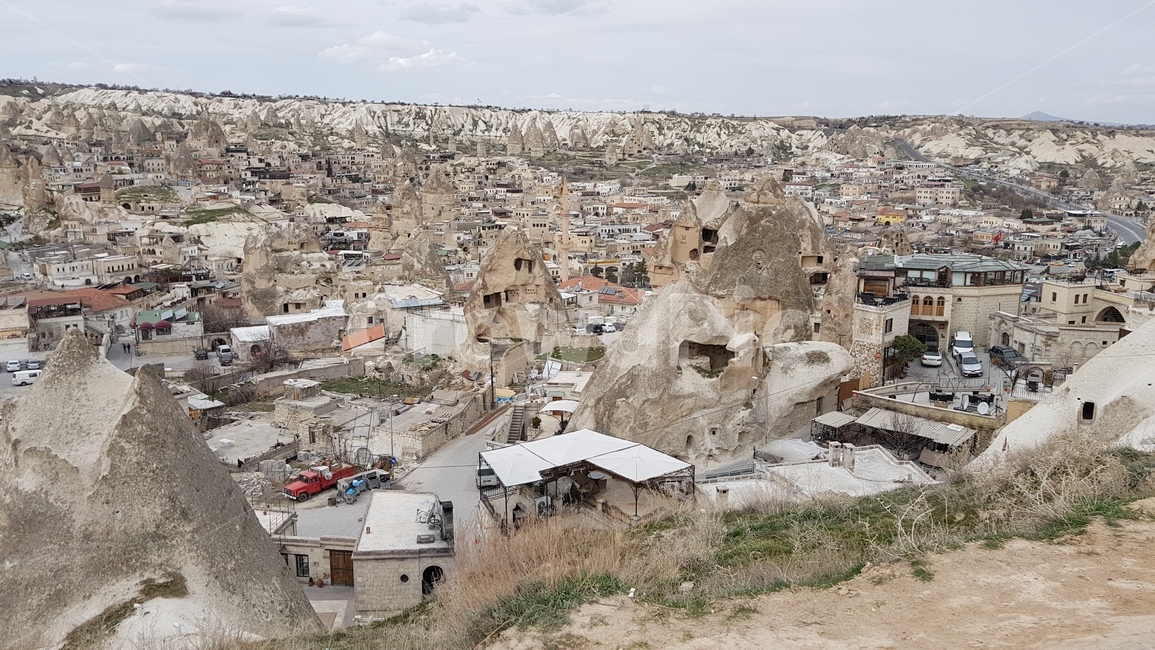 카파도키아전경,터키,turkey,cappadocia,황량함,거친,동굴마을,스머프마을