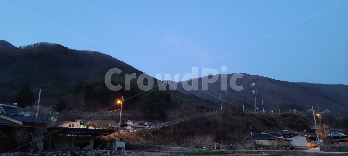 풍경,산,자연,하늘,어둠,일몰,마을