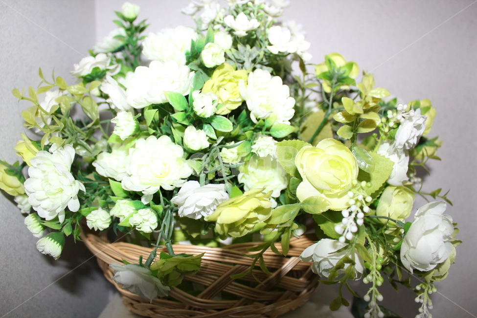 꽃다힌색,노랑색,백색,식물,바구니,꽃,flower,꽃꽂이,flowerarrangement