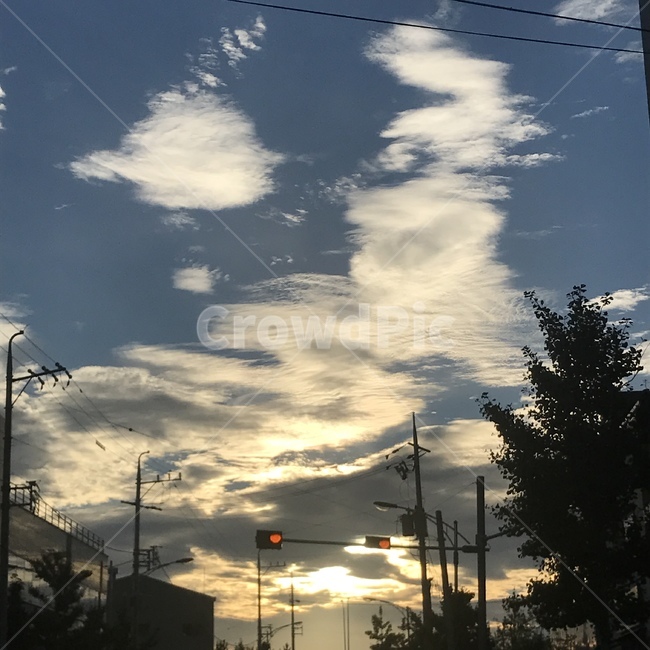 하늘,구름,감성,노을,퇴근길,자연,풍경,nature,landscape,cable,케이블,power lines,전력선