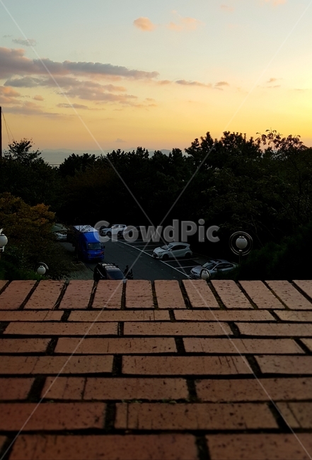 계단,노을,sunset,주차장,나무,하늘,afternoon,walkway,부산,sky,맑은날씨,초저녁