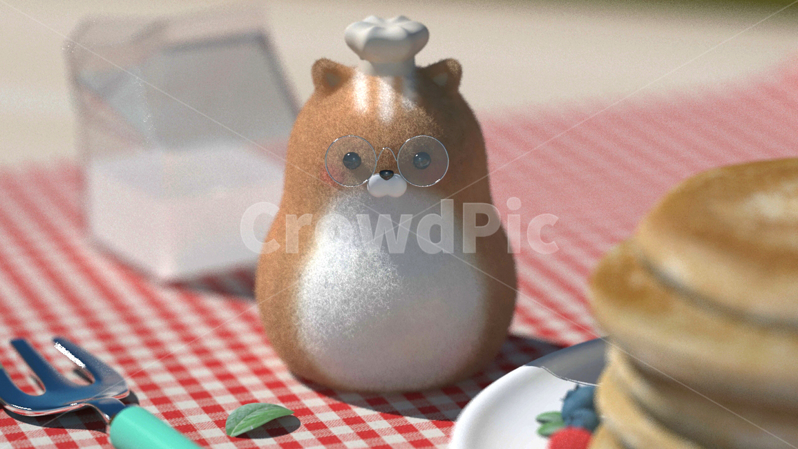 고양이,캐릭터,3d,선글라스,안경,요리사,강아지,핫케이크,동물,동물,animal,고양이,cat,kitten,kitty,그래픽,일러스트레이션,graphic,illustration