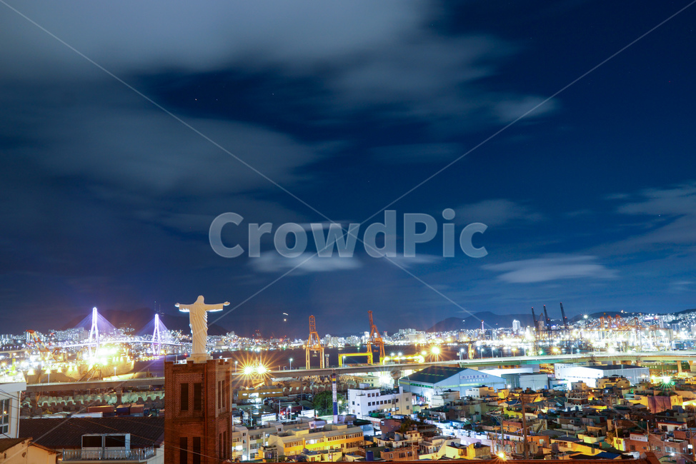 부산항,부산항대교,여름밤,밤,야경,성당,부산,동항성당,야경,밤,풍경,nightscape,night,landscape