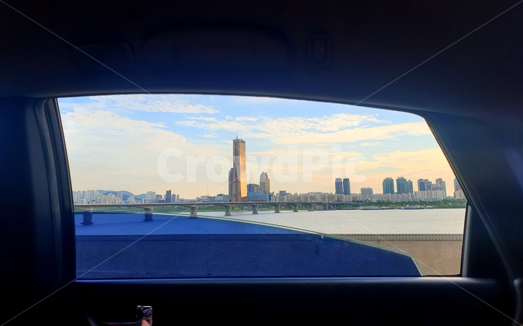 63빌딩,한강,한강경치,감성,서울,자동차안,서울풍경,한강뷰