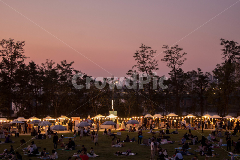 노들섬,노을,플리마켓,전구,한강,야경,밤,풍경,nightscape,night,landscape,사람들,대중,군중,other people,crowd