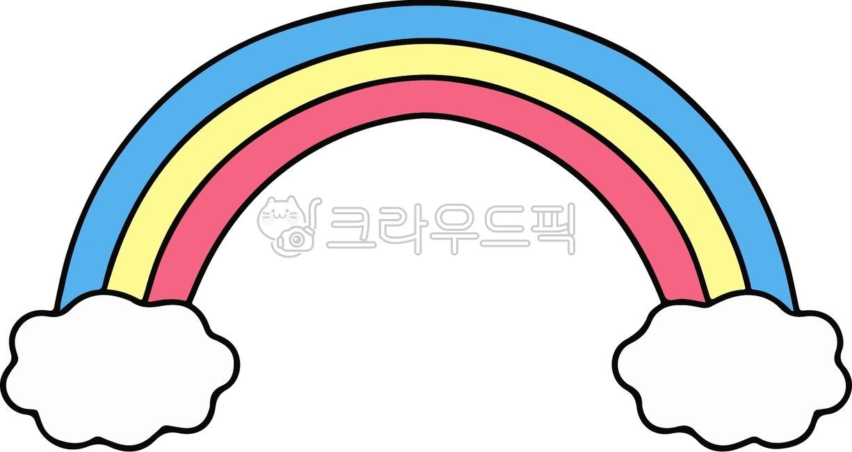 무지개,무지개그림,무지개일러스트,삼색무지개,구름무지개,구름