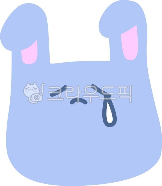 토끼캐릭터,슬픈얼굴,눈물표현,우울한감정,감성이모티콘,귀여운슬픔,플랫스타일