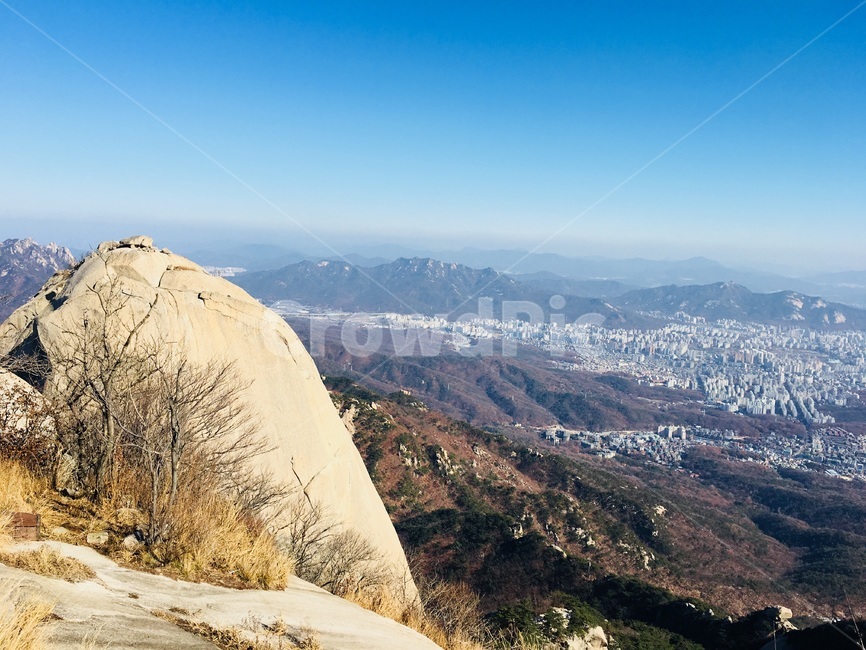 바위,북한산,하늘,산정상,풍경