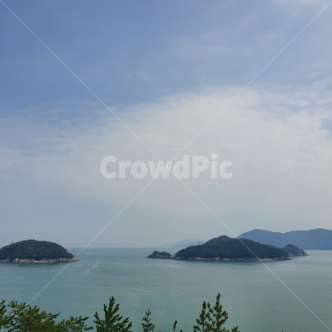 바다,섬,맑은날씨,풍경,화창함