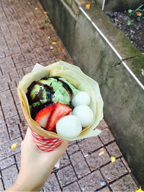 크레페,crepe,디저트,하라주쿠,녹차아이스크림,달콤한