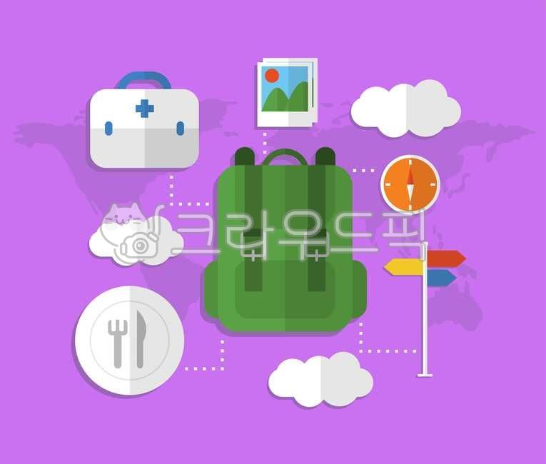 icon,sign,bag,tourism,plate,first aid kit,cloud,world,flat,drawing,vector,world map,map,firstaidkit,photo,Compass,picture,fork,knife,painting,compass,backpack,illustration,travel,object