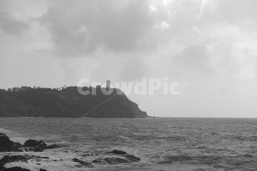 제주,수월봉,등대,흑백바다,바다,흐린바다,흑백,모노톤,monochrome,black and white