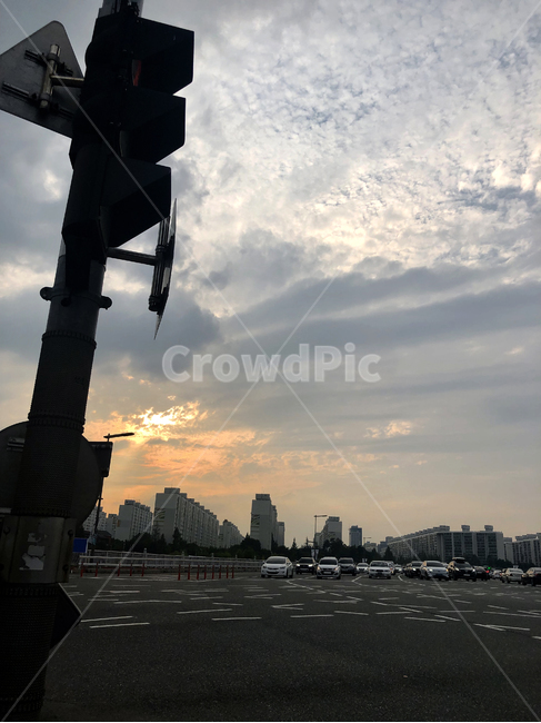 구름,하늘,sky,신호등,햇빛,sunset