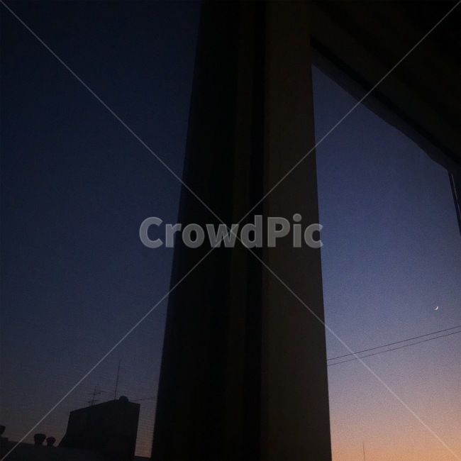 하늘,노을,달,창문,sky
